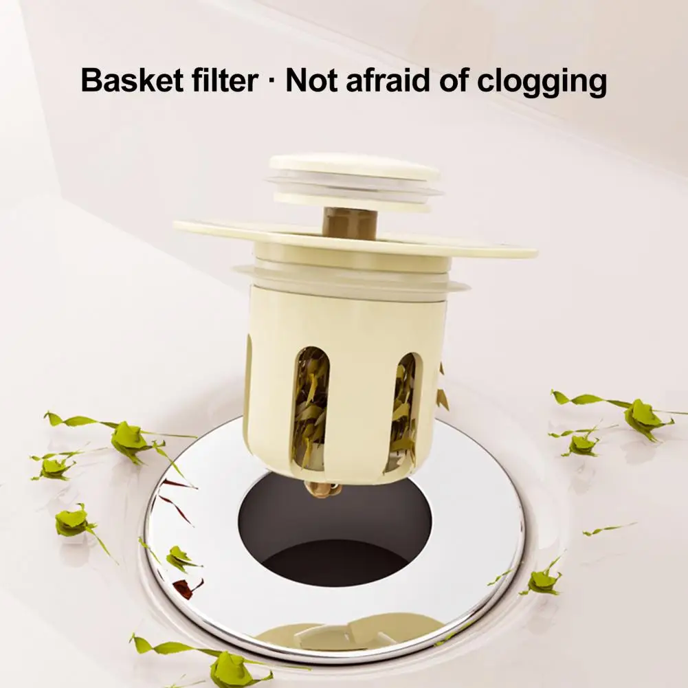 Bouchon d'évier avec collecteur de cheveux, couvercle de vidange à rebond, collecteur de cheveux, filtre de vidange d'évier pour toilettes, buanderie, Anti-colmatage