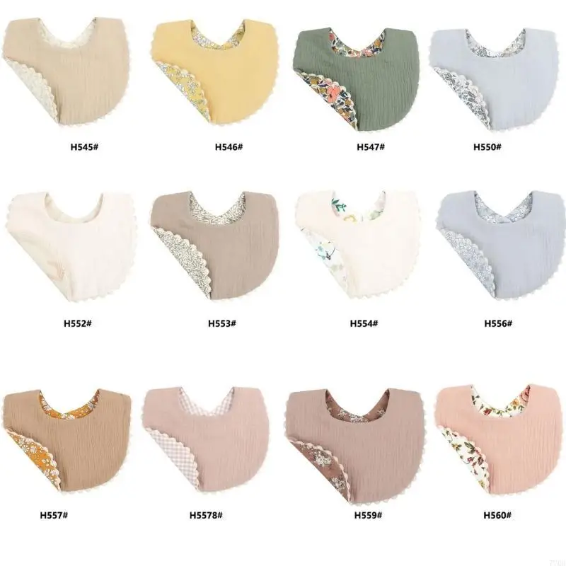 

770B Infant Drooling Bibs Double Sided Baby Bibs Teething Bibs Petal Burp Cloth