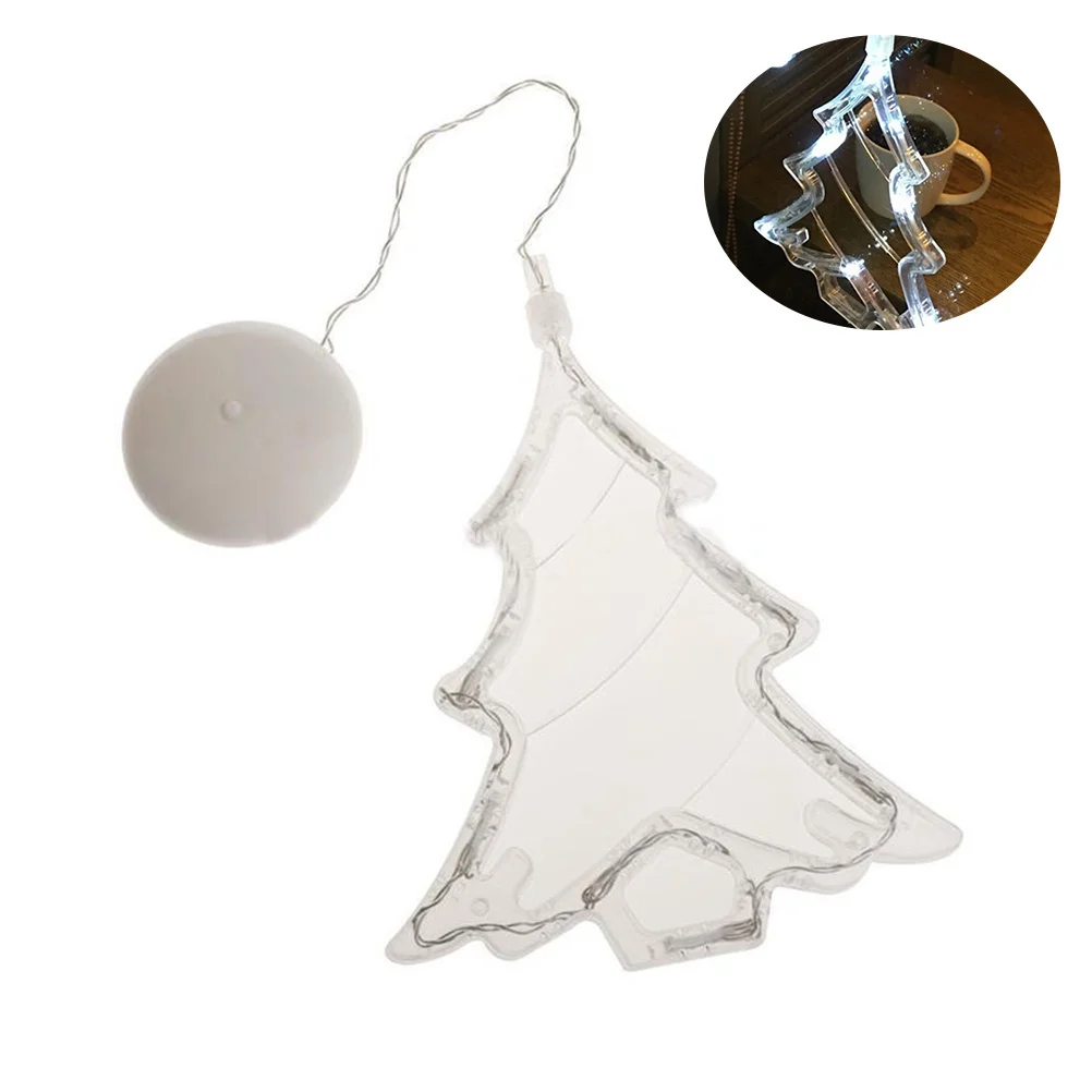 8 مصابيح معلقة لشجرة عيد الميلاد LED مع كوب شفط لتزيين النوافذ وإضاءة داخلية لتزيين حفلات عيد الميلاد #3