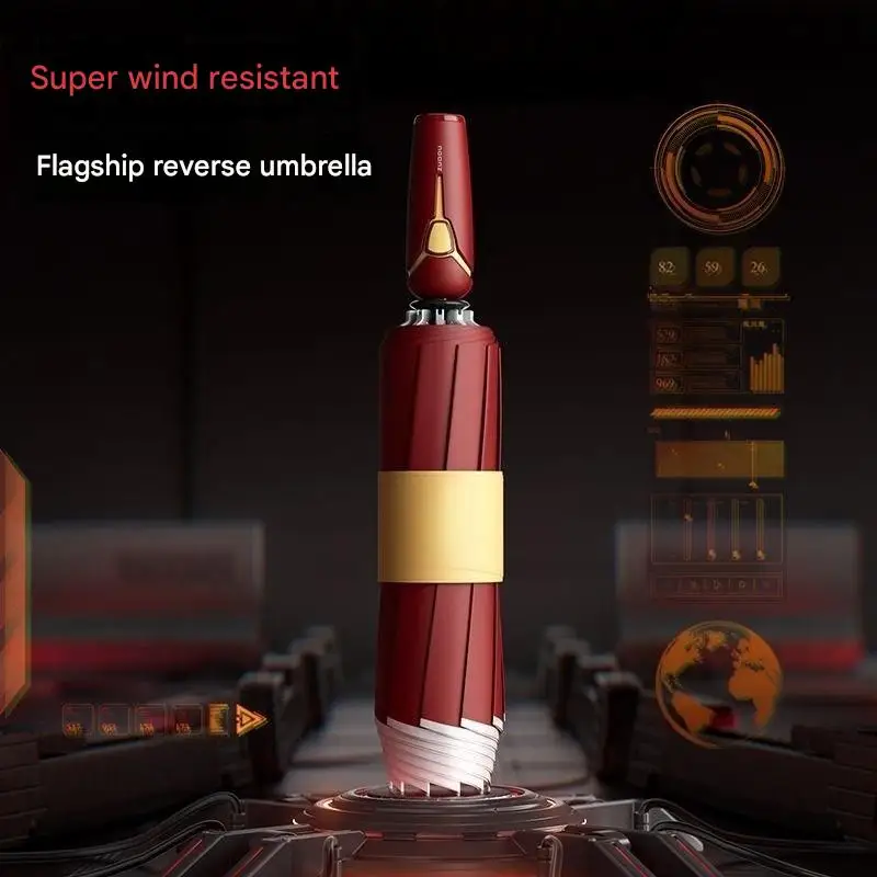

Fully Automatic Umbrella Extra Large Reinforced And Thickened Windproof Sunny And Rainy Car-mounted Reverse Folding Umbrella