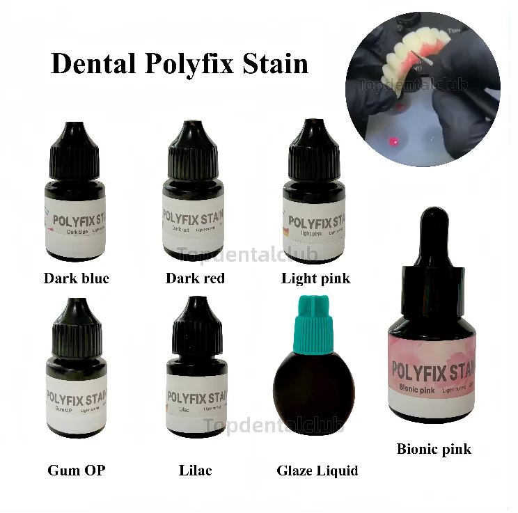 

Dental Polyfix Stain Gum 3D Printed Dentures Resin Staining PMMA Light Curing Ensuring Staining and Smooth Surface Finish
