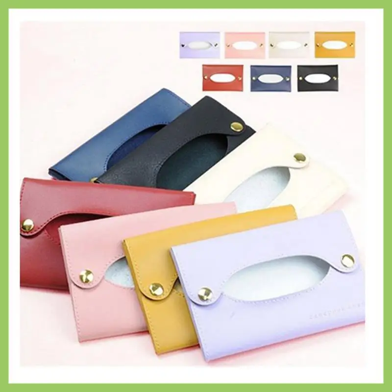 

ABJT-7 PCS Simple Leather Tissue Bag Small Size Storage Case Portable Napkin Box Detachable