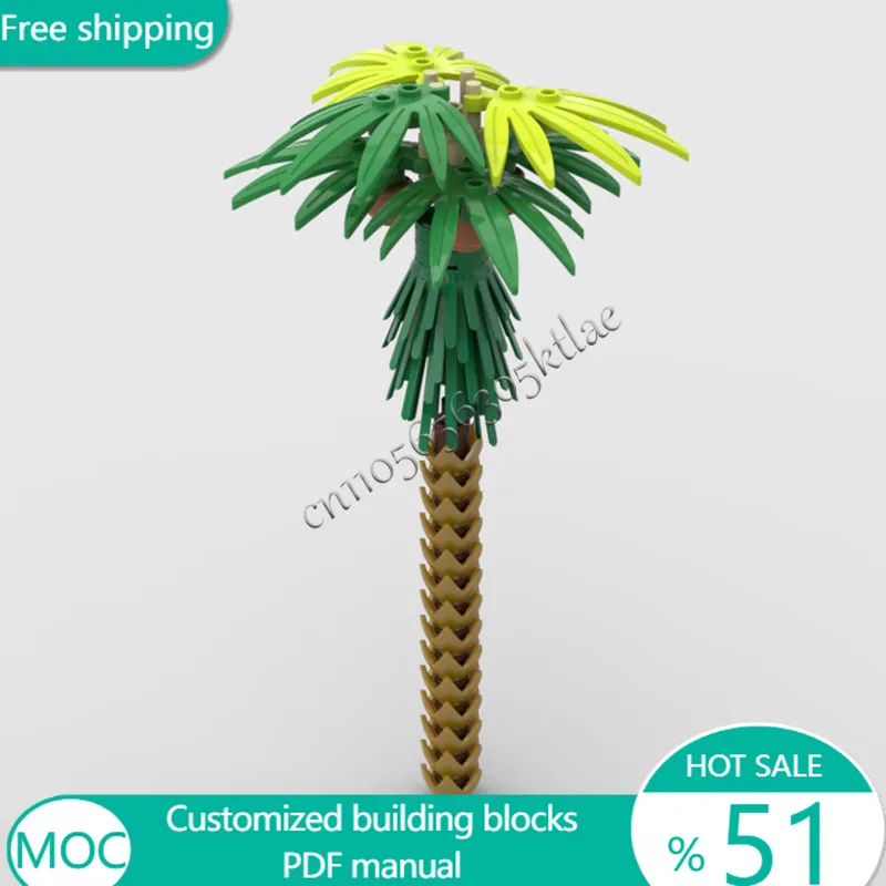 43 PCS Trees Palm Tree MOC Customize Modular Building Block Creative Design Educational Learning Toy STEM DIY Assembly Toy Gift