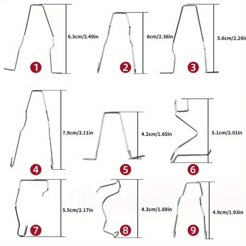 

9Pcs Universal Car Headlight Retainer Spring Clips Clamp Headlamp Dip Dipped Beam Bulb Holder Clips Fastener For H1/H3/H4/H7