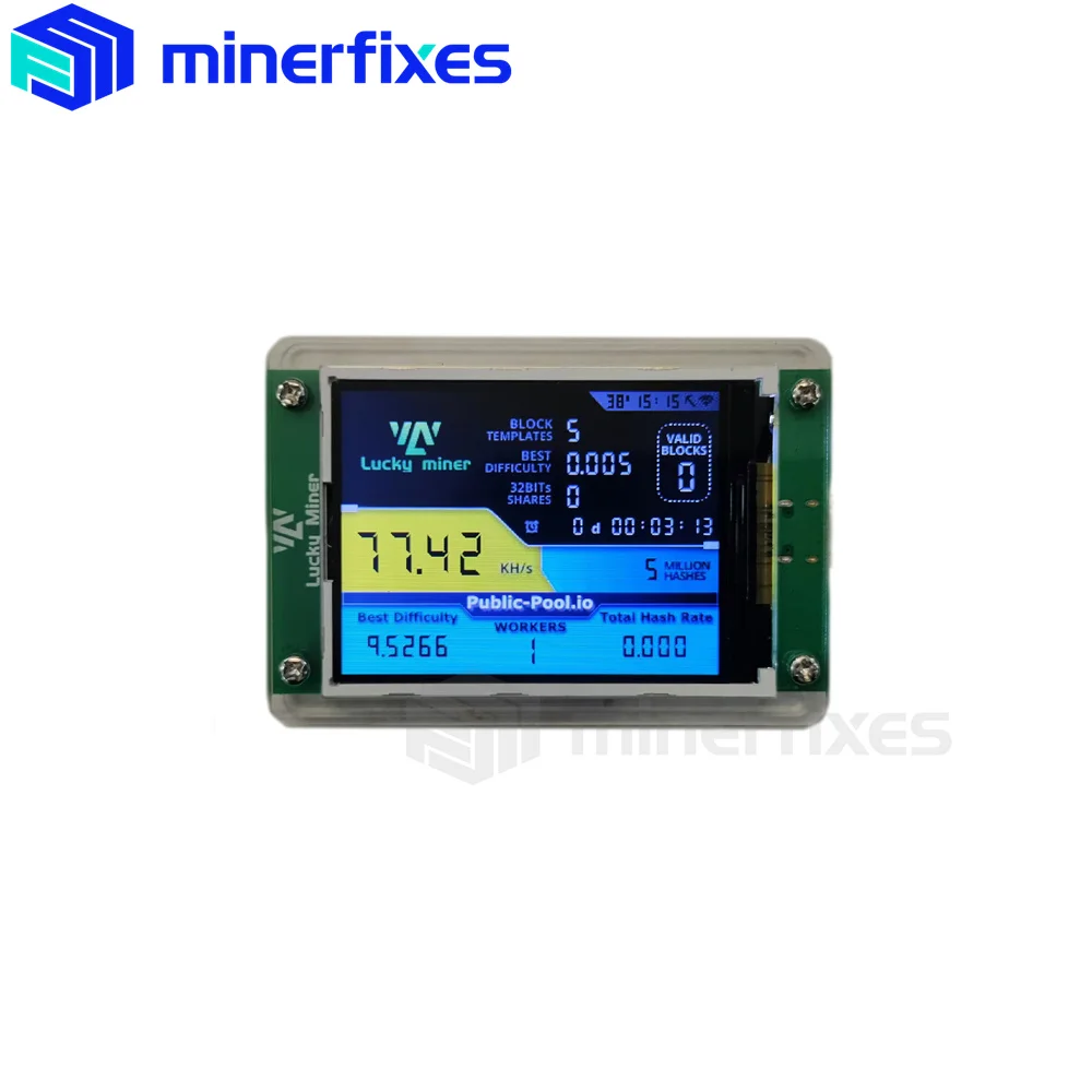 New Bitcoin Miner nerd miner V2 2.8 inches Lucky Miner LV04 78kH/S BTC BCH DGB solo miner Firmware Nerdminer LCD Display