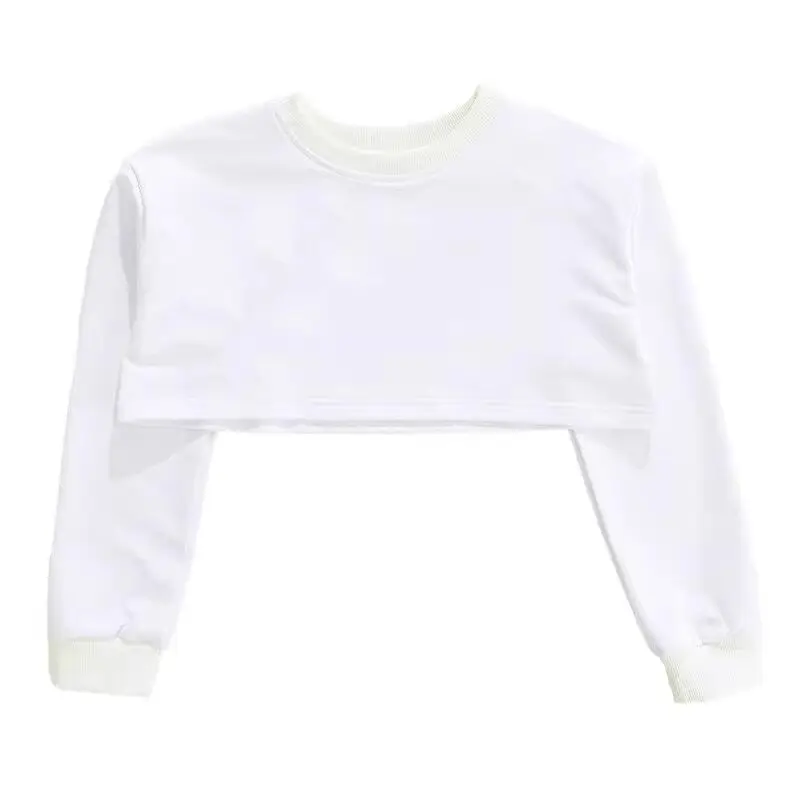 Girls Long Sleeve Crop Top Kpop Jazz Dance Navel Blue Cargo Pants Hip Hop Street Dance Group Performance Costume