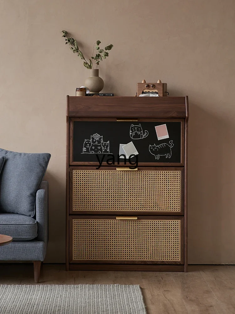 l'm solid wood shoe cabinet, small apartment at the door of the home, ultra-thin tipping bucket shoe rack.