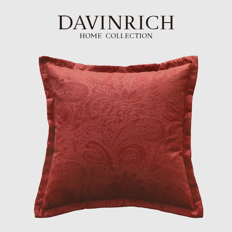 

DAVINRICH Italian Renaissance Paisley Pillow Case Protector Antique Floral Jacquard Cushion Cover 50x50cm For Sofa Couch Bedroom