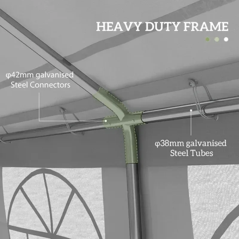 Easyinstall 32X16FT White Heavy Carport Canopy Waterproof Outdoor Gazebo With Removle Sidewalls Wedding Party Event Travel 6