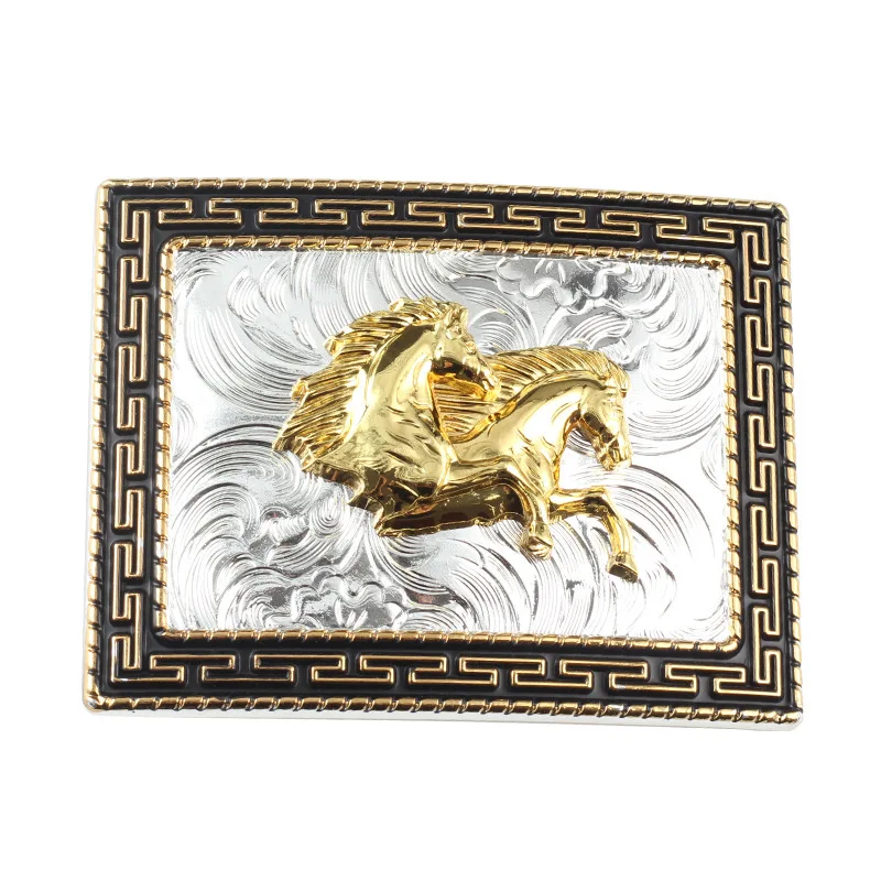 Rectangular Horse Belt Buckle Cowboy Equestrian Belt Accessories