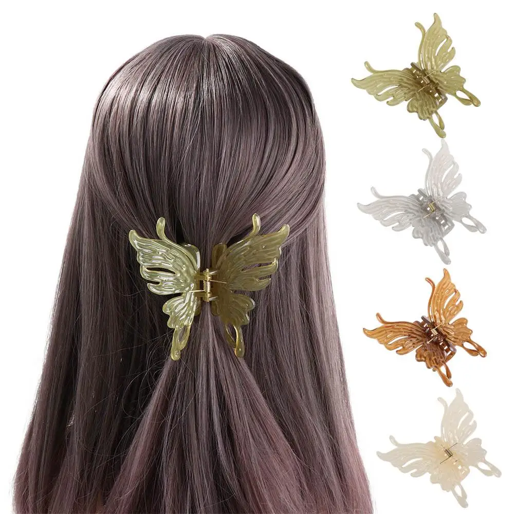 

Модная заколка для волос для женщин, головной убор, акриловая заколка для волос в виде бабочки, аксессуары для волос, заколка в виде краба, заколка для волос в корейском стиле