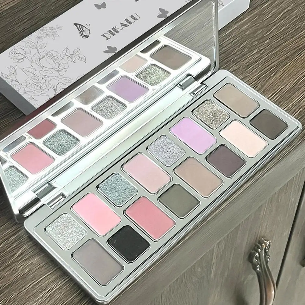 Paleta de sombra de ojos, 16 colores, brillo mate, marrón desnudo, resistente al agua, cosmético de larga duración, pigmento de sombra de ojos nacarado, maquillaje brillante