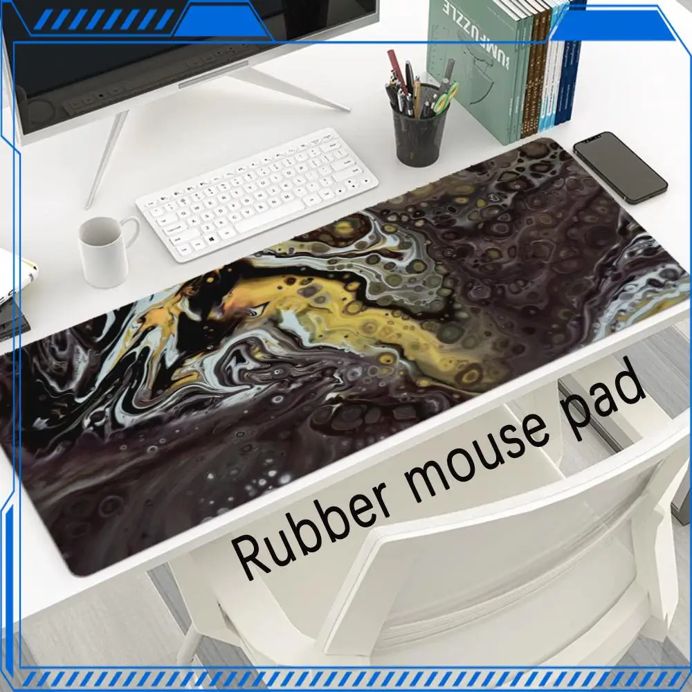 pc setup accessories Gaming mouse pad Ink_Abstract_Painting  Desk mat Rubber Overlock Laptop Desk Mat Keyboard Pad