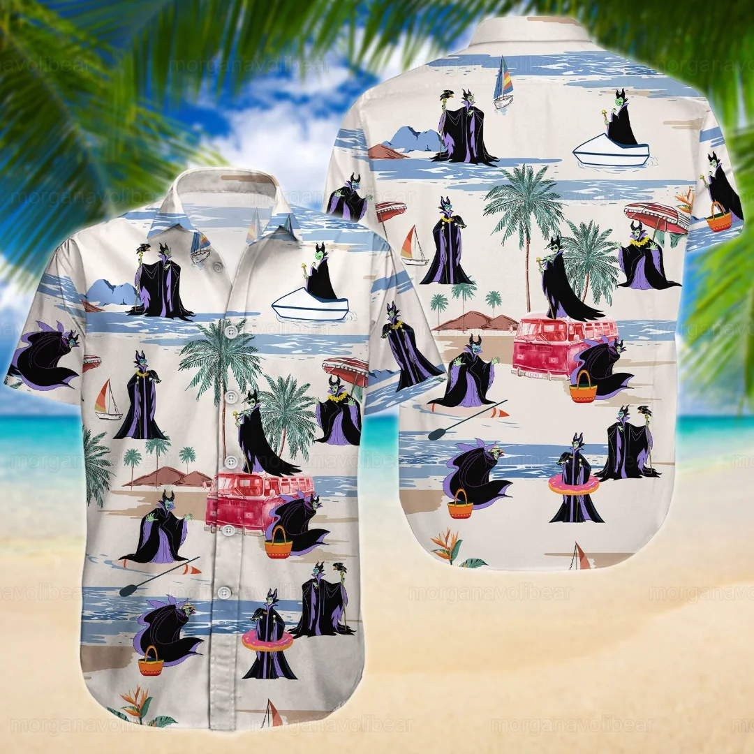 

Maleficent Hawaiian Shirt Beach Shirt Men Short Sleeve Shirt Disney Hawaiian Shirt Street Harajuku Shirt Sleeping Beauty Shirt