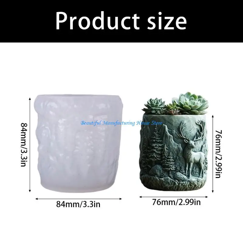 قالب زرع سيليكون E56A Elk هدية فريدة لمشاريع صب الأسمنت الفنية من الراتنج