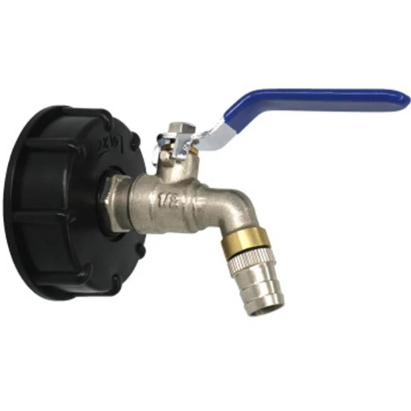 IBC Ball Outlet Tap Tank 3/4 Inci untuk Makanan Kelas Drain Adapter S60X6 1000 L Tangki Air Hujan Kontainer Kuningan Selang Faucet Valve
