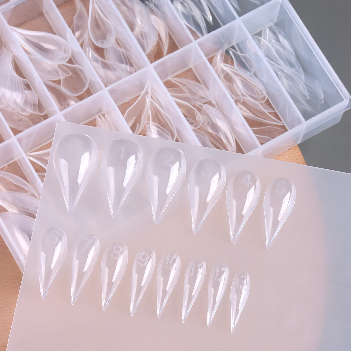 Nagel-Dualformen für Poly-Gel-Verlängerung, 3D-Klauen-Nagelform, Katzenklauen-Hawk-Curve, wiederverwendbare, vollflächige Nagelform, 140 Stück, 14 – Detail 10