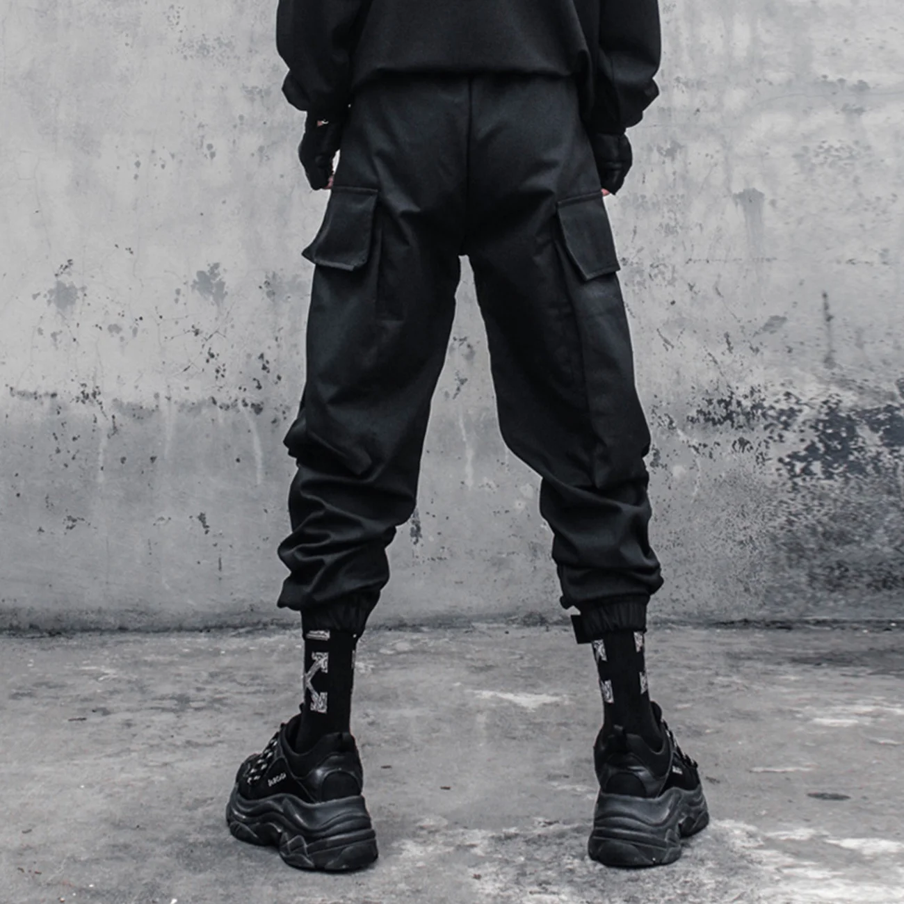 

Pants Techwear Hip Hop Streetwear Cargo Pants Men Big Pockets Elastic Waist Joggers Pants Casual Trousers Pants