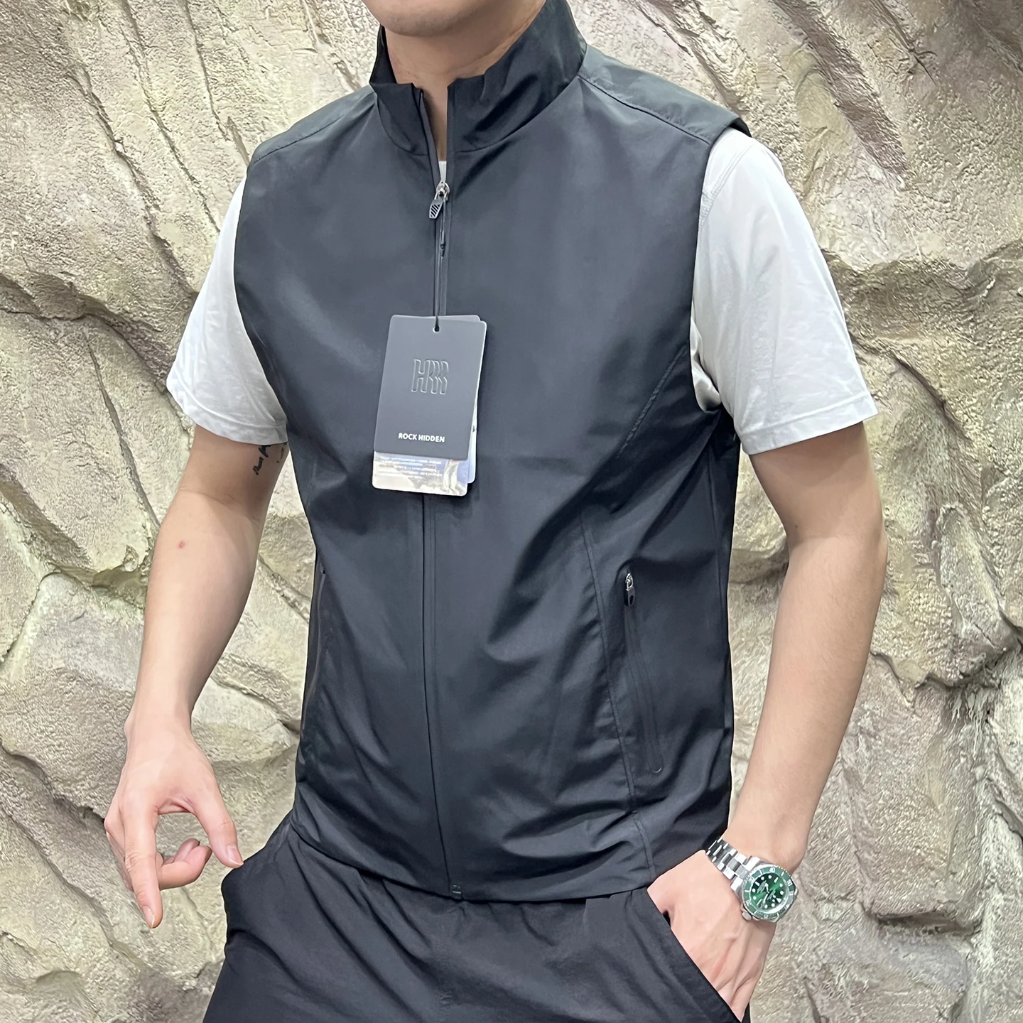 سترة رجالية خفيفة الوزن مقاومة للماء ومضادة للرياح وسحاب لصق ألياف البوليستر تناسب كاجوال أمريكيًا #2