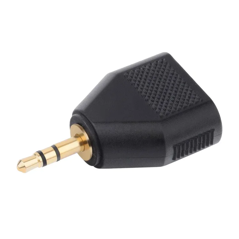 5/20PCS 3.5mm Stereo to 2-3.5mm Copper Gold Stereo 3.5mm 1 Male to Dual Female Jack Audio Y Splitter Headphone Adapter