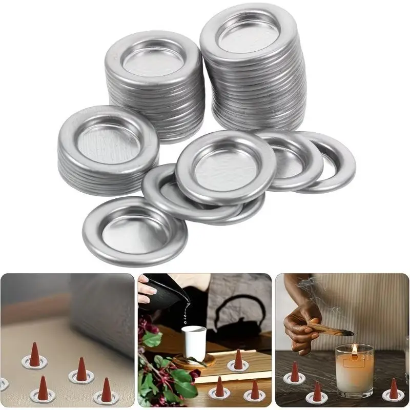 Metal Incense Cone Disc Holder 10/25pcs Sturdy Non-deformable Tray for Tower Incense Home Yoga Studio Spa Room Decor