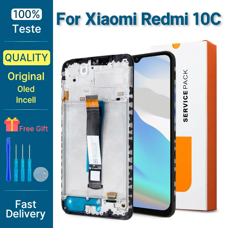 Wyświetlacz dla Xiaomi Redmi 10C LCD oryginalny ekran dotykowy Digitizer 3D zastępują części LCD 220333QNY 220333QL 220333QAG 220333QBI
