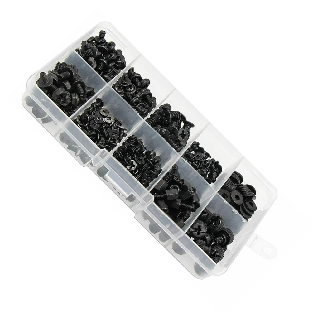 Kit di viti e distanziatori per computer essenziali neri per costruttori di PC Kit di applicazioni ampiamente SSD