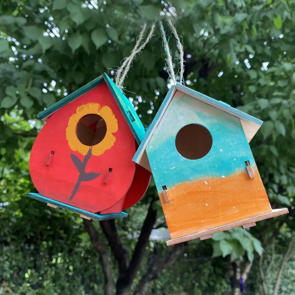 Loisirs Créatifs Fille 10 Ans 2 Pièces Maison Oiseau En Bois, Mangeoire à Oiseaux Suspendue à