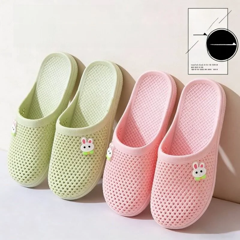 

Women's Bathroom Slippers Anti-Slip Summer Outdoor Wear Beach Sandals Half Cover Head Clog Shoes Waterproof Spring New Style