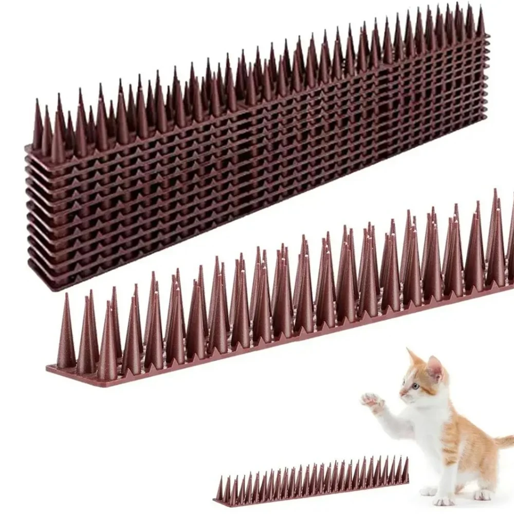 10/12/24Pieces Plastic Fence Wall Spikes  Anti Bird Spikes Burglar Anti Cat Climb Anti-Bird Deterrent Spikes Straps Yard Supply