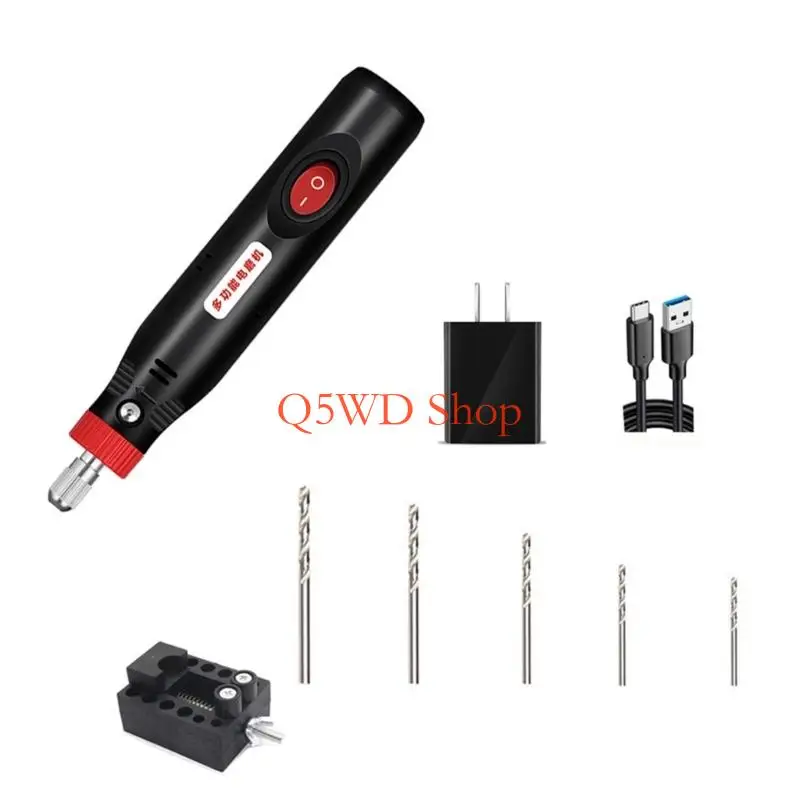 Q5WD Portable Rotary Tool With Multiple Drill Bit For Jewelry Making And Small Holes