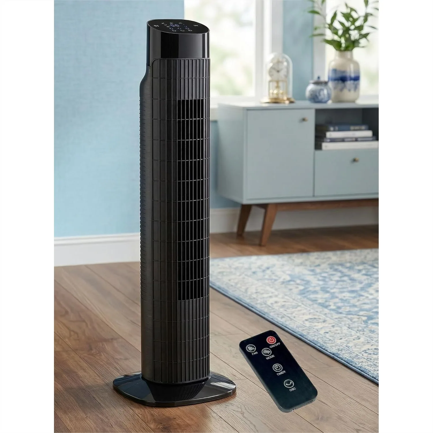 

31 Inch Tower Fan for Bedroom, 120° Oscillating Quiet Bladeless Fan with Remote, 7.5H Timer, 3 Speeds, 3 Modes, for Room Dorm