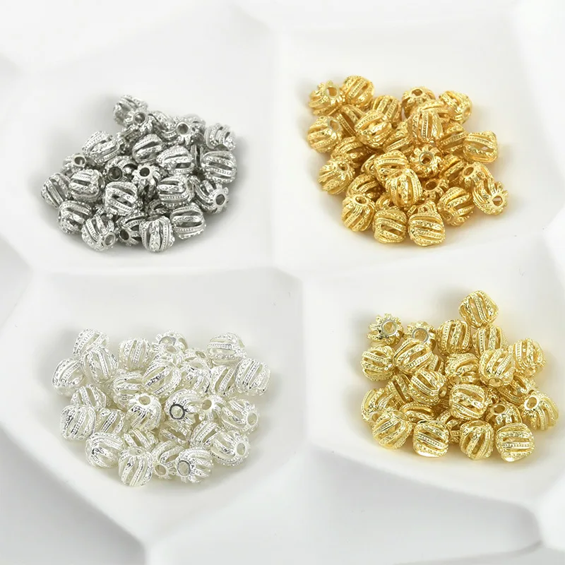 

Бусины-разделители из настоящего золота 14 карат с сохранением цвета, полые, с узором «твил», для рукоделия, изготовления браслетов и ожерелий