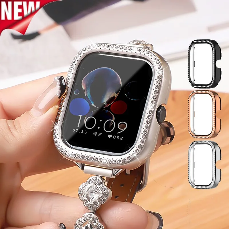 PC Case+Composite Membrane for Redmi Watch 5 Screen Protector+Film Diamond Cover for Redmi 5 Smartwatch Bumper Accessories