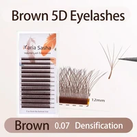 Extensiones de pestañas tipo forma MARIA Brown 5D W coloridas