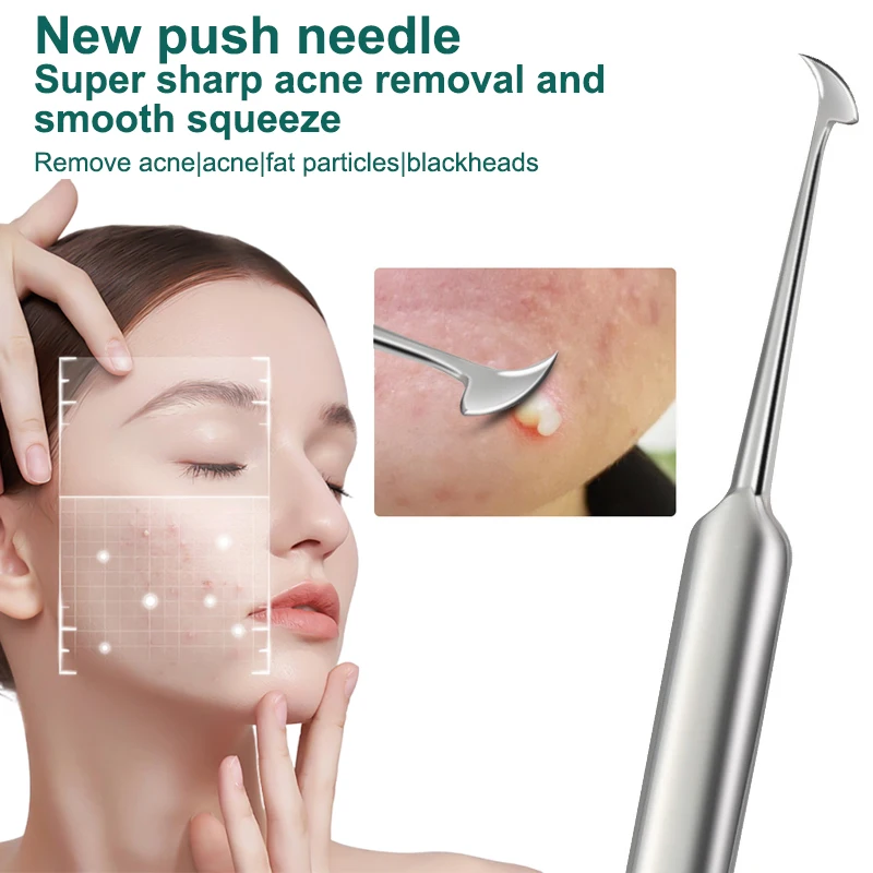 Blackhead Remover Comedones Extractor Removal For Blemishes Whiteheads Removal Facial Skin Care With Box Acne Needle Tool