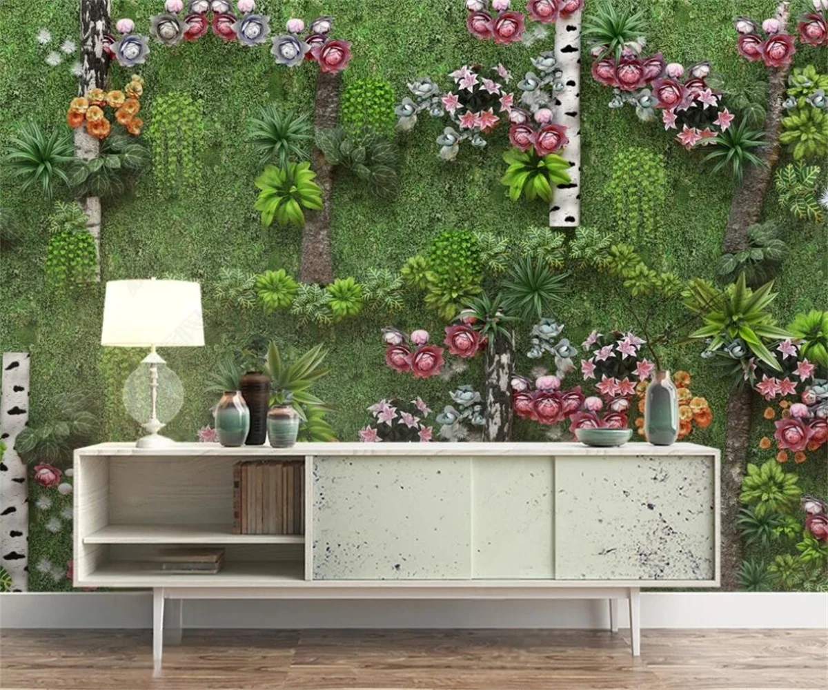 Customized wallpaper any size Modern simple small green leaves Flowers and plants Hotel restaurant decorative 3d wallpaper