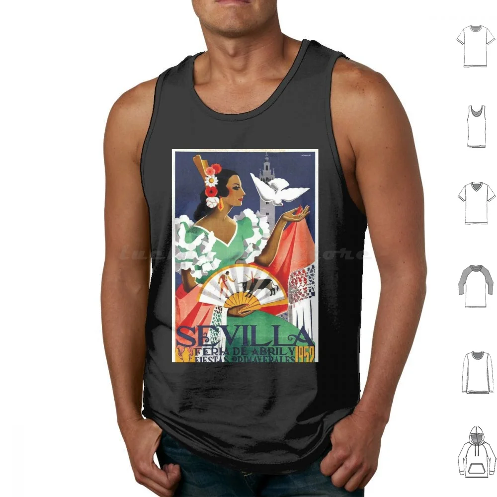 Sevilla Feria De Abril Tank Tops Print Cotton Spain Sevilla Seville Flamenco Feria De Abril Feria Andalucia Travel