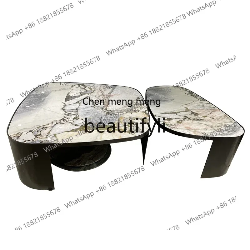 

M178 A Marble coffee table Italian minimalist natural imported luxury stone rectangular corner combination light luxury