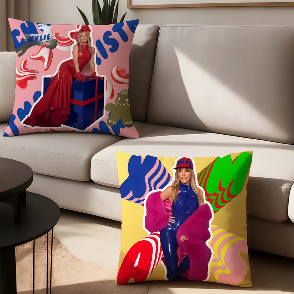 Singer Kylie Minogue Kylie Christmas Pillow Case Office Cushions Suitable For Sofa Car Bedroom Decorative Cushion Cover