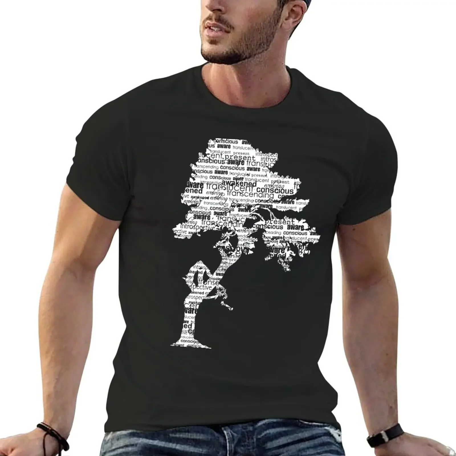 The Bodhi Tree of Awareness (White Version) T-Shirt sports fans tees Men's clothing