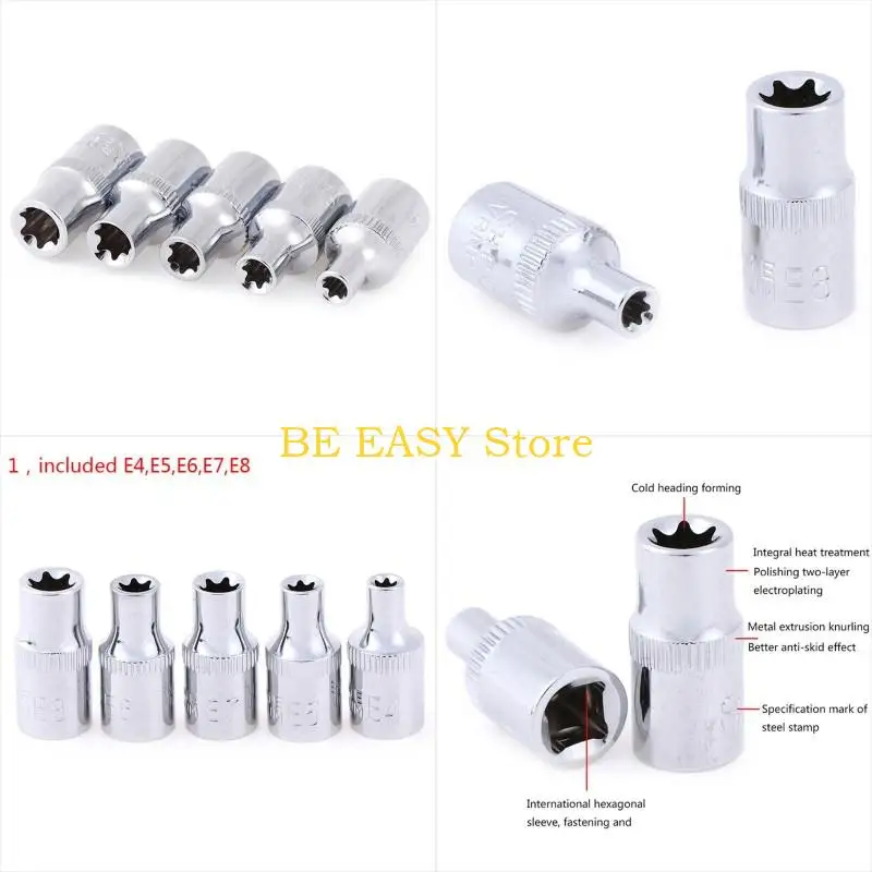 

E28F Torx Star Female Bit E Socket Set Socket Screwdriver Bit Set Quality Drill