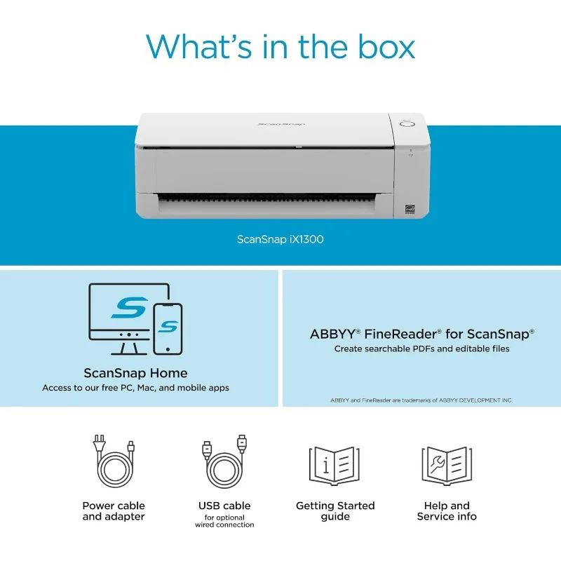 Imagem -06 - Scansnap-scanner de Recibos com Alimentador Automático de Documentos Ix1300 Compacto sem Fio ou Usb Dupla Face Colorido