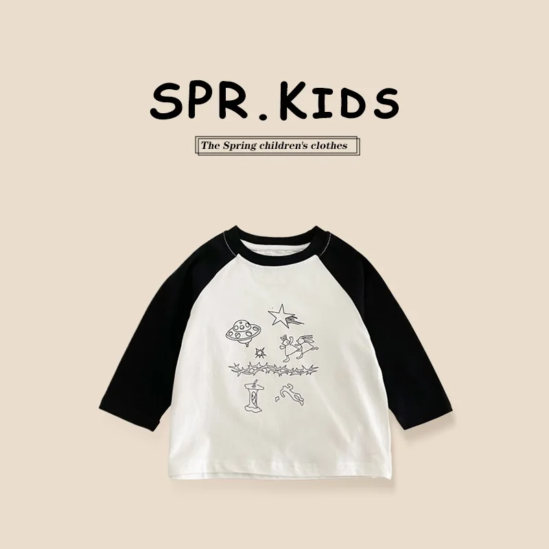 Jungen lang ärmel ige T-Shirt Basis neue Frühling und Herbst Kinder Herbst Kleidung Kinder Top Kinder passende Farb basis