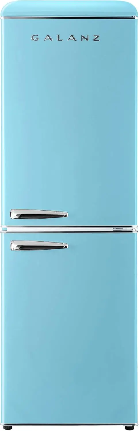 GLR74BBER12 Retro Refrigerator with Bottom Mount Freezer Frost Free, Dual Door Fridge,Adjustable Electrical , 7.4 Cu Ft, Blue