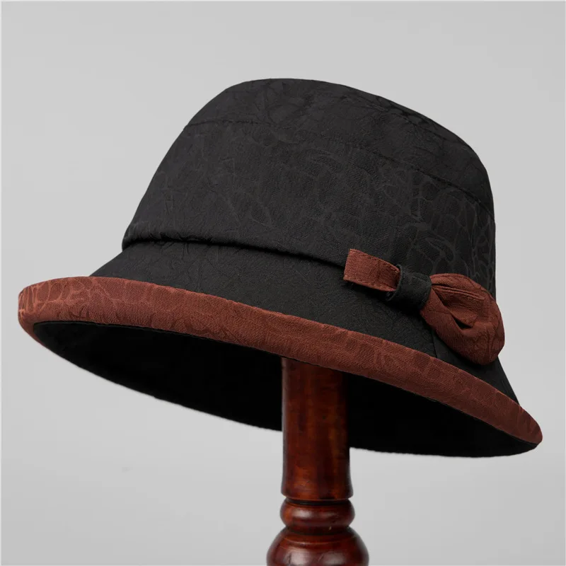 Middle-aged And Elderly Ancient Bucket Hat Thin Sun-proof Casual Xiangyun Yarn Bucket Hat Mother Autumn Cloth Cap