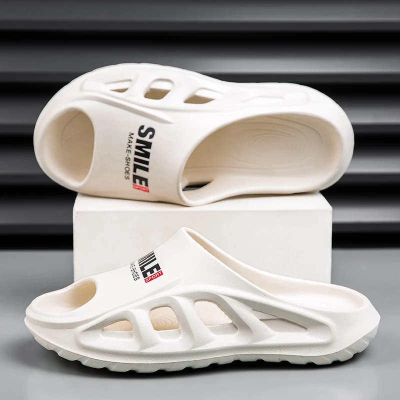 

Мужские тапочки для дома и улицы, для душа и ванной, модные, нескользящие, мягкие, на платформе, повседневные шлепанцы