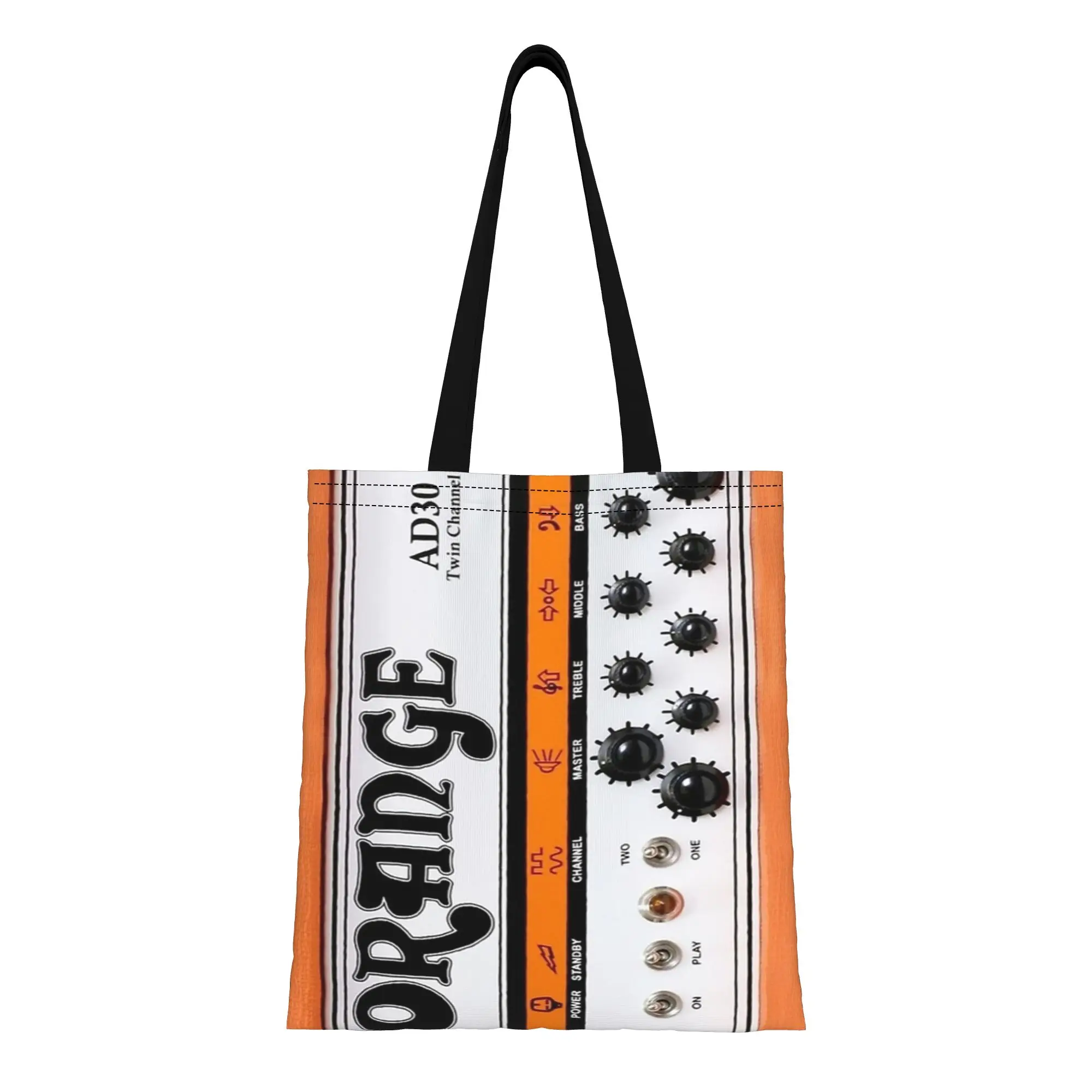 

Сумка-тоут из холщовой ткани Ita Bag для школы, большая вместимость, оранжевая, в форме гитарного усилителя, складная, с шикарным узором, подарки