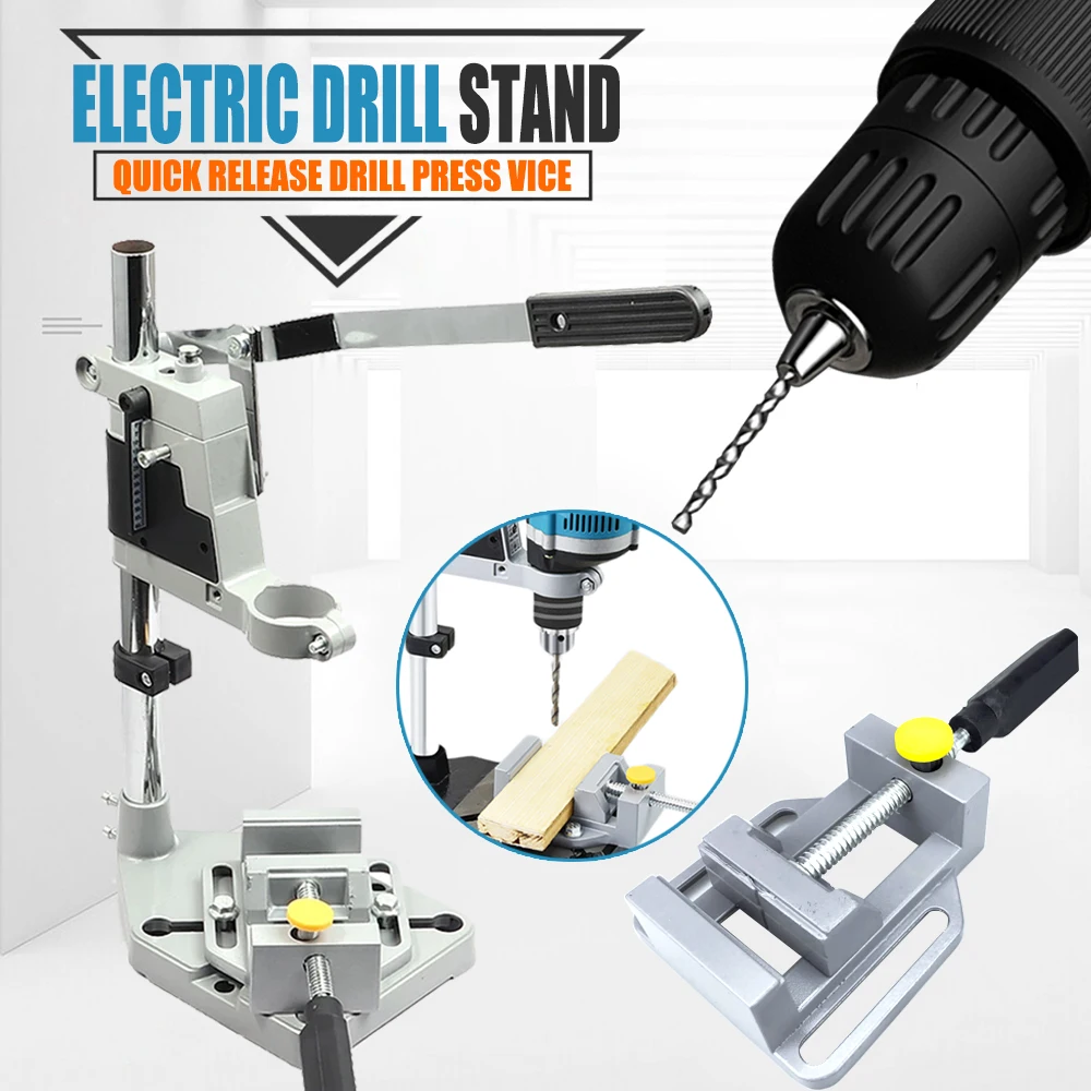 Multi-function Electric Drill Stand Woodworking Drilling Positioning Table Bench Drill Holder Mini Vice Pliers Bench Clamp