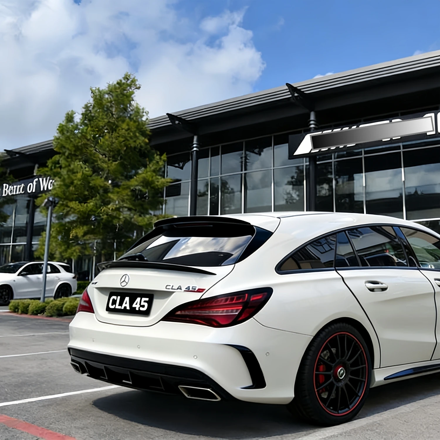 Gloss Black Rear Roof Spoiler Wings For Mercedes Benz CLA-Class Shooting Brake X117 2013-2019 Tuning Side Window Spoiler BodyKit